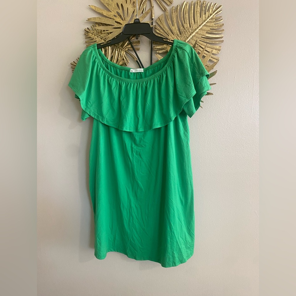Green Off-Shoulder Dress
